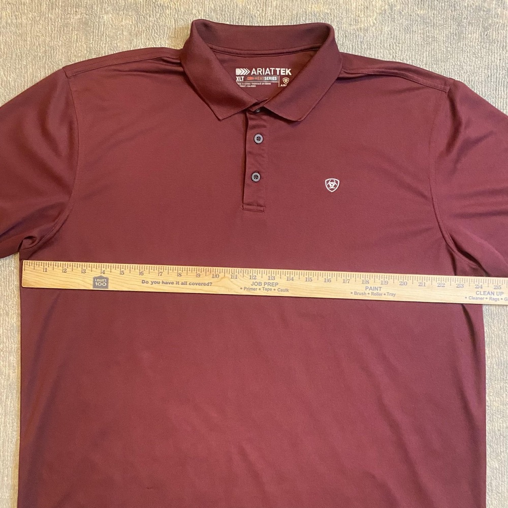 Ariat Polo Shirt Mens XLT Big Tall Red AriatTEK Heat Series Performance Golf - Picture 5 of 10